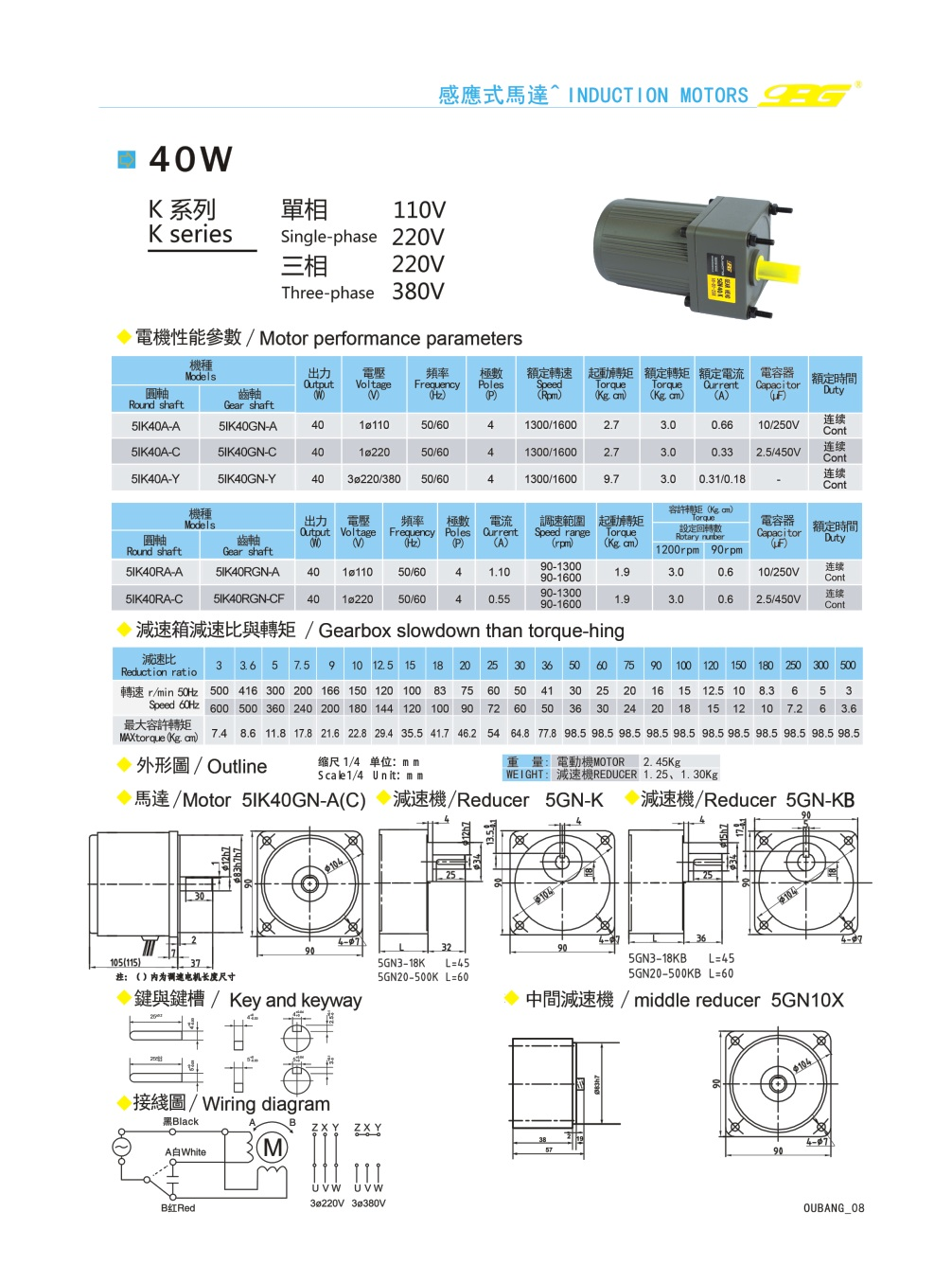 40W感应/调速马达(图1)